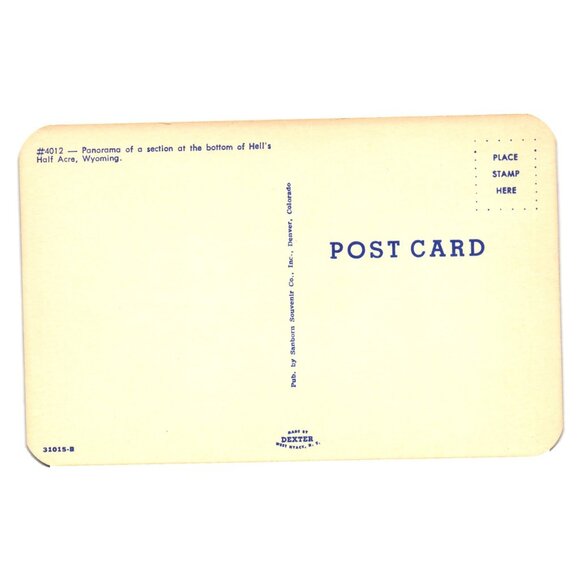 Panorama Postcard Hells Half Acre Wyoming Vintage Sanborn Souvenir Co Inc Dexter - Picture 2 of 2